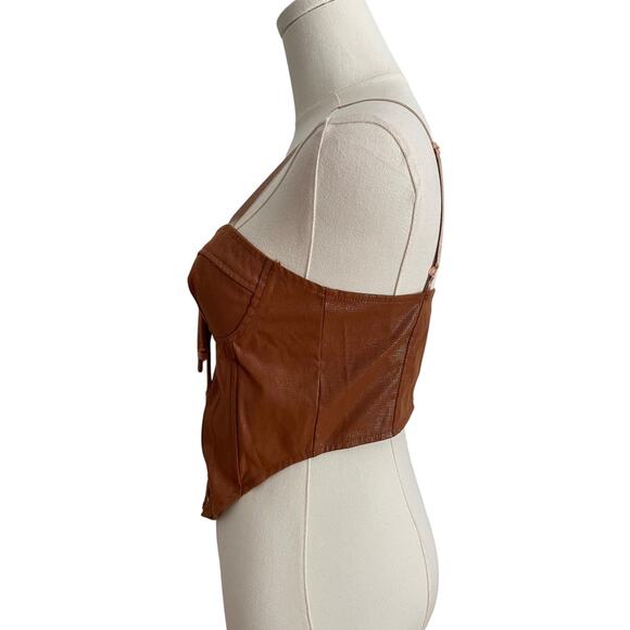 Bustier‎ Coquette Crop Top Womens M Lace Up Boho Grunge Festival Punk Sleeze - Picture 2 of 8